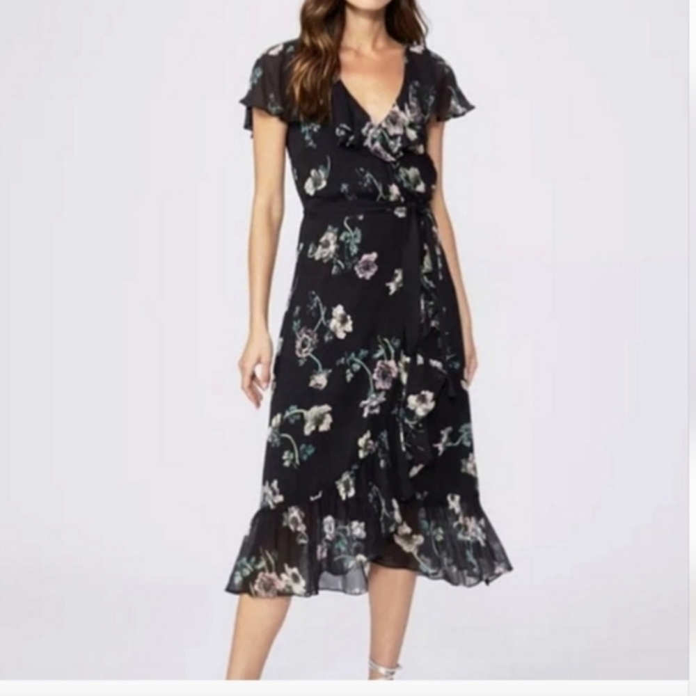 PAIGE Palisades capsleeve silk dress Size Medium
